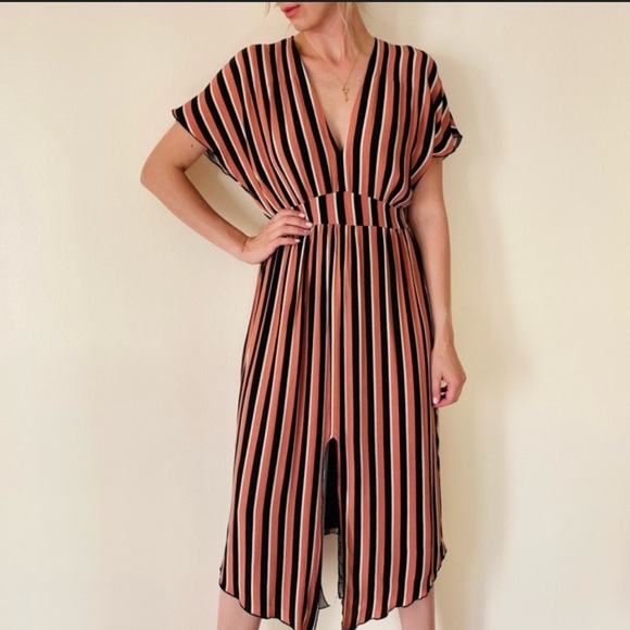 ZARA Trafaluc Collection Stripped Dress Size Medium - Picture 1 of 9